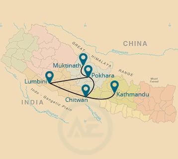 lumbini Tour Map