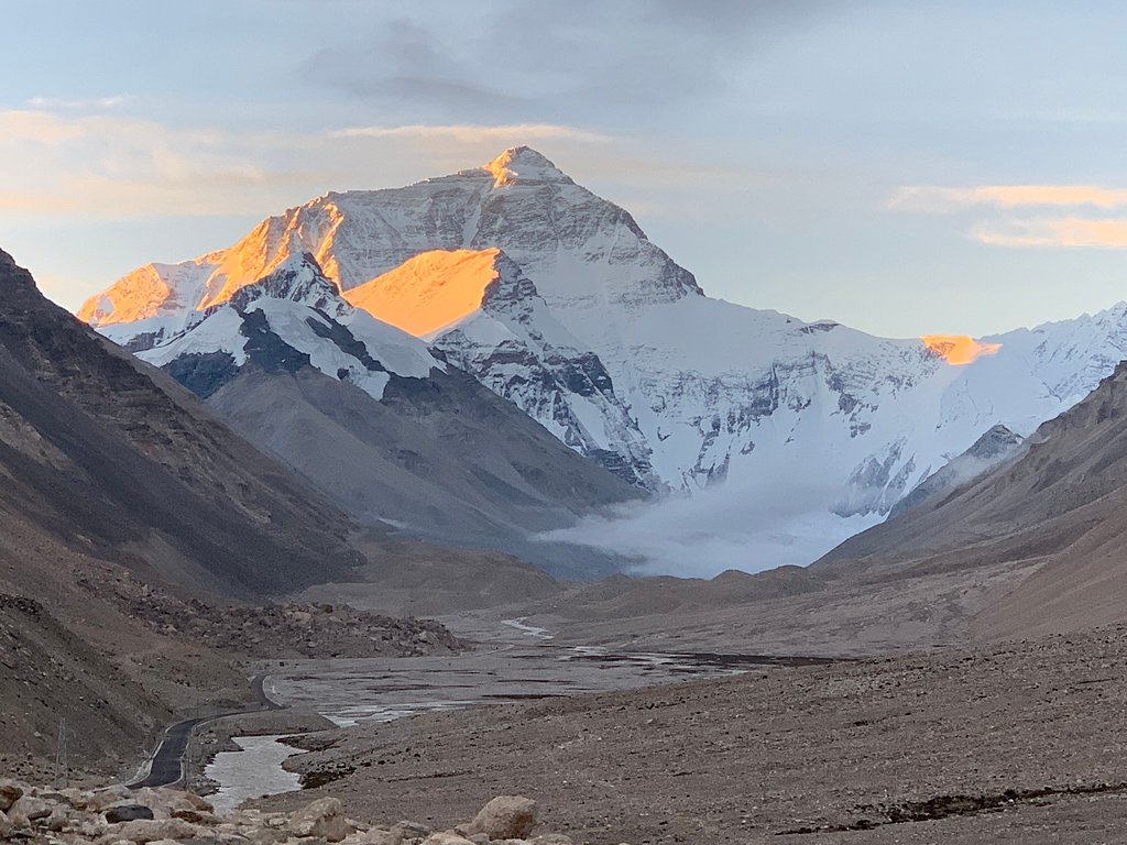 Mt. Everest view from Rongbuk Monastery